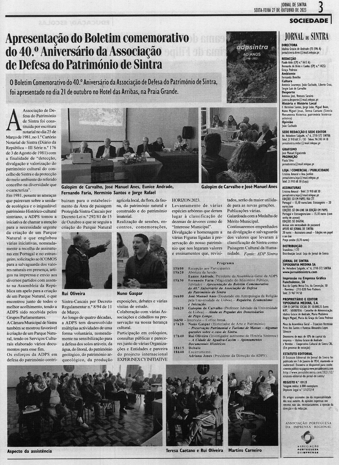 Boletim Comemorativo 40 Anos ADPSINTRA